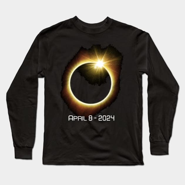 April 8 2024 totality Sun Eclipse Long Sleeve T-Shirt by star trek fanart and more